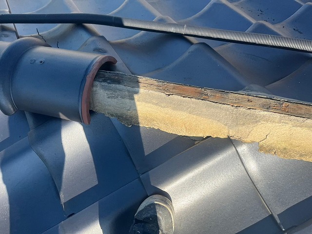 市川三郷町　棟瓦積み直し